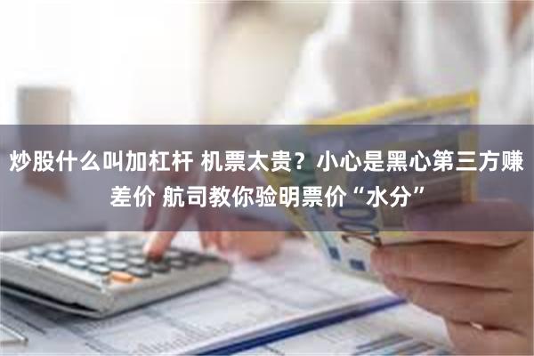 炒股什么叫加杠杆 机票太贵？小心是黑心第三方赚差价 航司教你验明票价“水分”