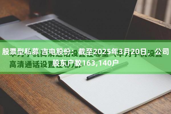 股票型私募 吉电股份：截至2025年3月20日，公司股东户数163,140户