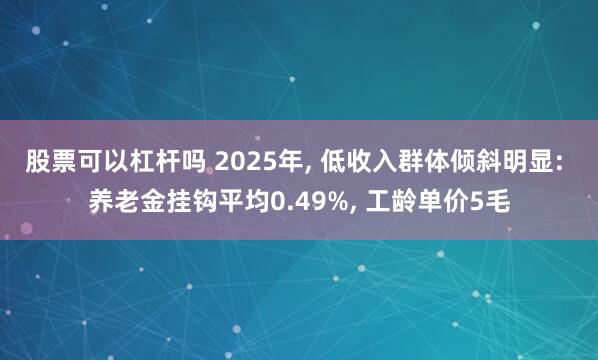 股票可以杠杆吗 2025年, 低收入群体倾斜明显: 养老金挂钩平均0.49%, 工龄单价5毛