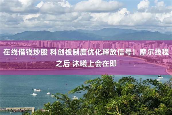 在线借钱炒股 科创板制度优化释放信号!摩尔线程之后 沐曦上会在即